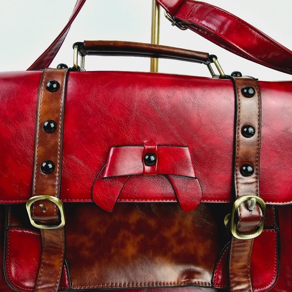 Ecosusi Vegan Leather Medium Messenger Crossbody Convertible Bag - Picture 4 of 10